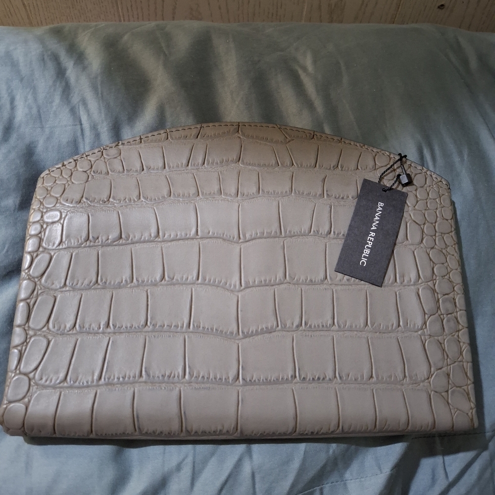 Banana Republic Croc Embossed Clutch